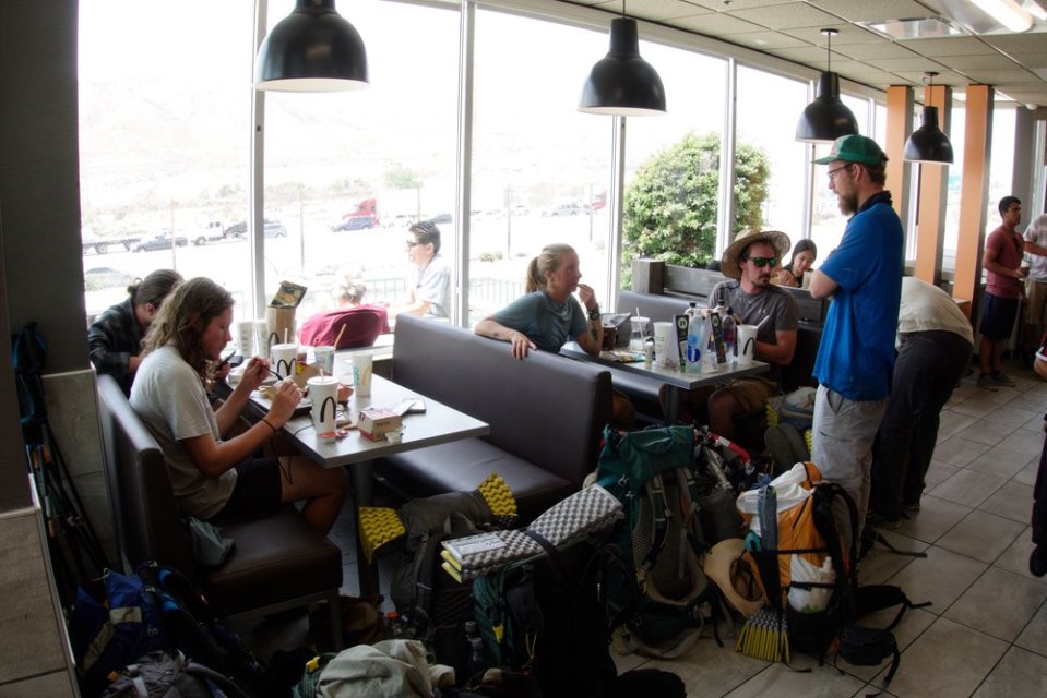  McDonald's in Cajon Pass, hikers everywhere, eating everything. 
