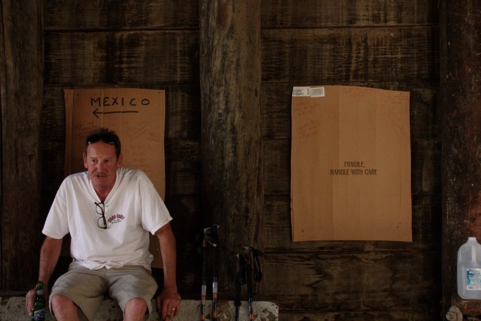  Under the bridge in Cabazon, Dave refills a cache of water and some trail magic in form of sodas and peanuts. Dave is awesome. We like Dave.&nbsp; 