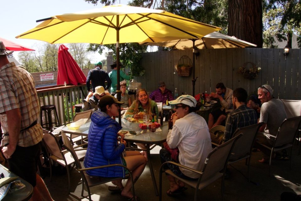  At Carmen's Place in Julian. One of the first of many trail angels places. Trail angels are these awesome people who help out us dirty, stinky hikers in all kinds of ways. Carmen gave us footbaths, burgers and a roof to stay under.&nbsp; 