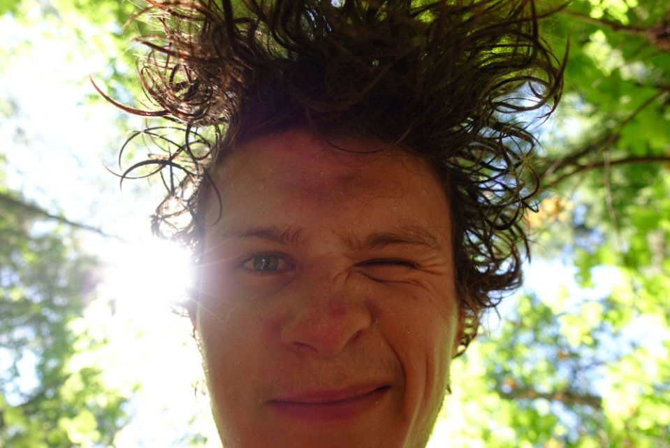  Bathing in streams, trying to control the hiker stench. 