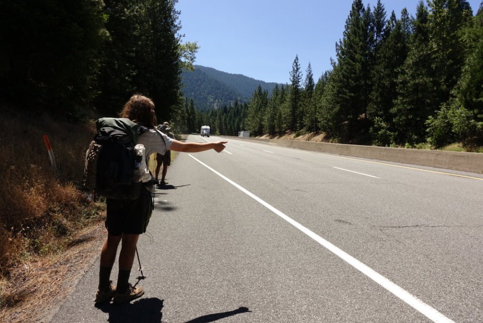  Hitching on the I5. Apparently this is illegal. Oh well. 