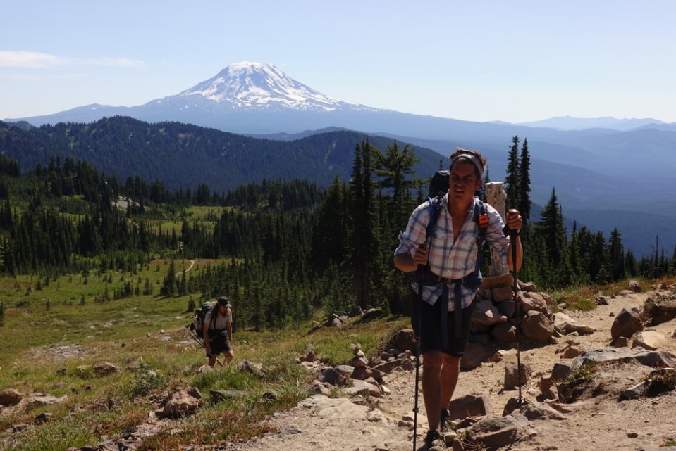  Cocoa and Simba, Mt. Adams in the background.&nbsp; 